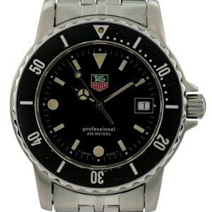 Tag Heuer 37mm Men's 1500 Series Black Dial SS Swiss Watch! Ref: WD1210-G-20!